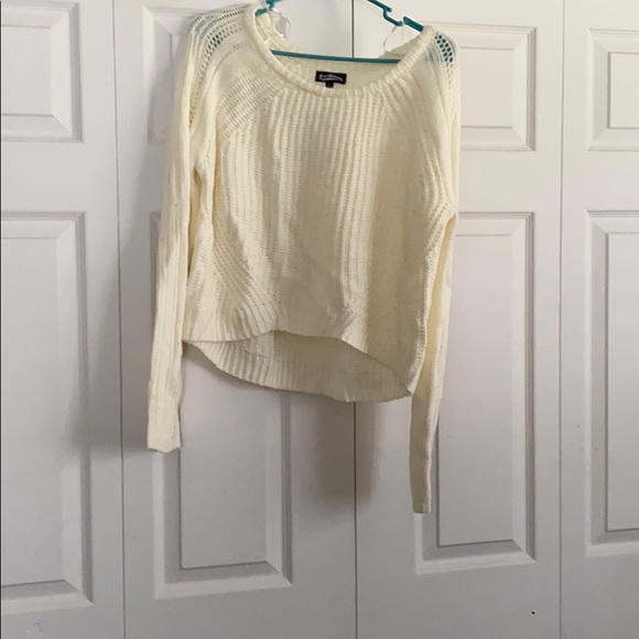 white/yellow cropped sweater - Picture 1 of 3